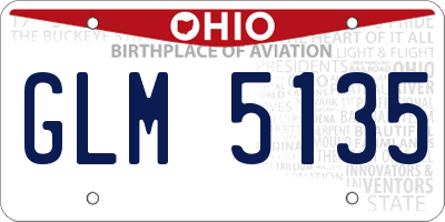OH license plate GLM5135