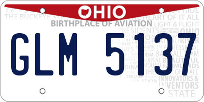 OH license plate GLM5137