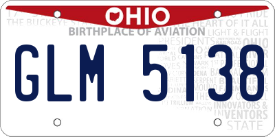 OH license plate GLM5138