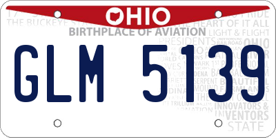 OH license plate GLM5139