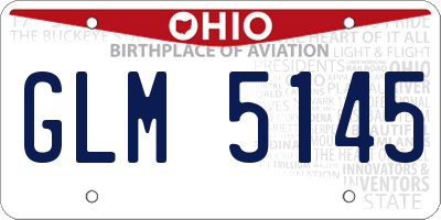 OH license plate GLM5145