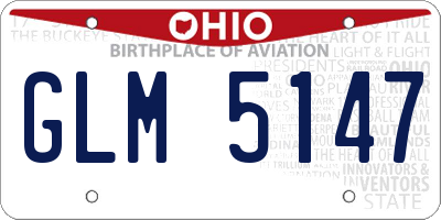 OH license plate GLM5147