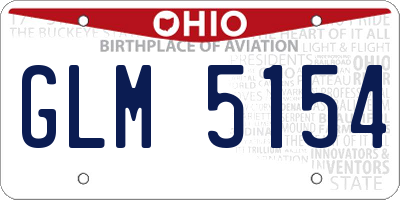 OH license plate GLM5154