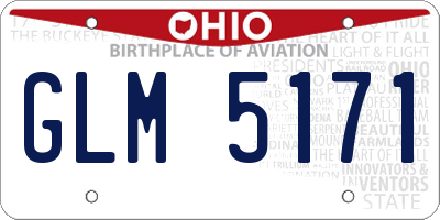 OH license plate GLM5171