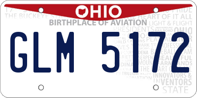 OH license plate GLM5172
