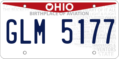 OH license plate GLM5177