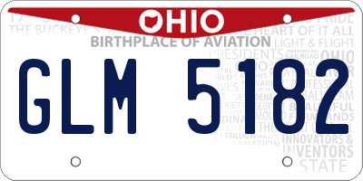 OH license plate GLM5182