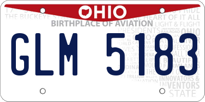 OH license plate GLM5183