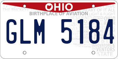 OH license plate GLM5184