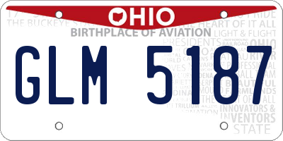 OH license plate GLM5187