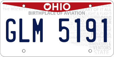 OH license plate GLM5191