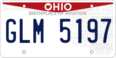 OH license plate GLM5197