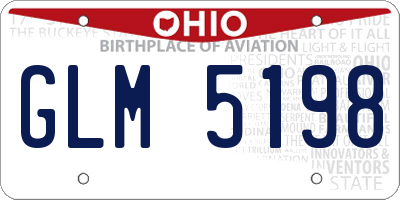 OH license plate GLM5198