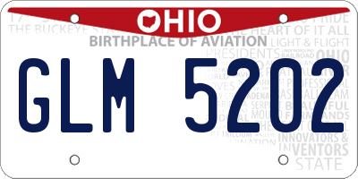OH license plate GLM5202