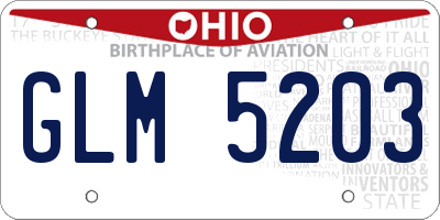 OH license plate GLM5203