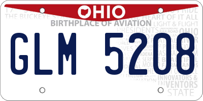 OH license plate GLM5208