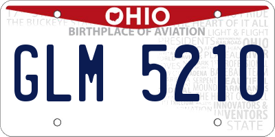 OH license plate GLM5210