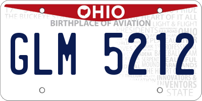 OH license plate GLM5212