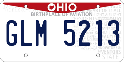 OH license plate GLM5213