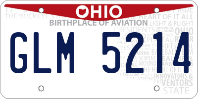 OH license plate GLM5214