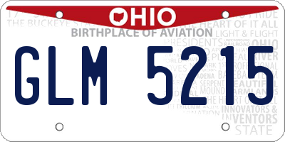 OH license plate GLM5215