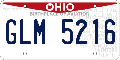 OH license plate GLM5216