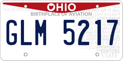 OH license plate GLM5217