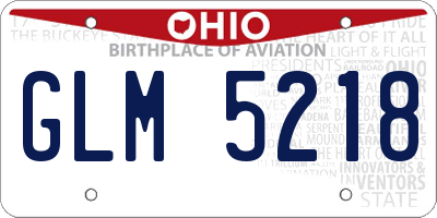 OH license plate GLM5218