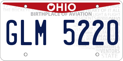 OH license plate GLM5220