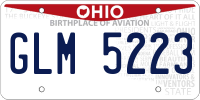 OH license plate GLM5223