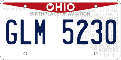 OH license plate GLM5230