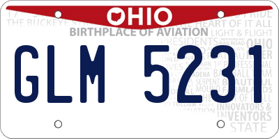 OH license plate GLM5231