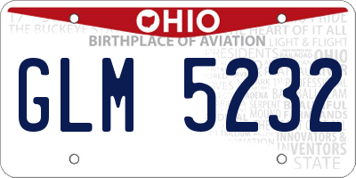 OH license plate GLM5232