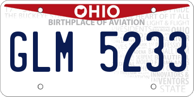 OH license plate GLM5233