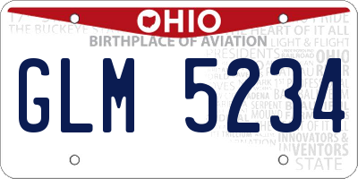 OH license plate GLM5234