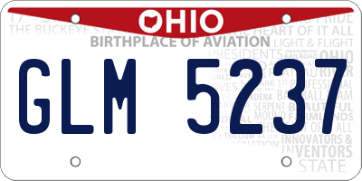 OH license plate GLM5237