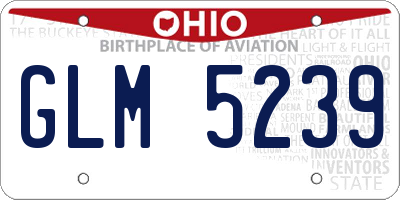 OH license plate GLM5239
