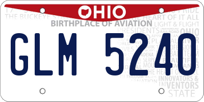 OH license plate GLM5240