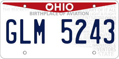 OH license plate GLM5243