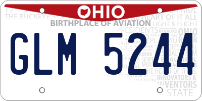OH license plate GLM5244