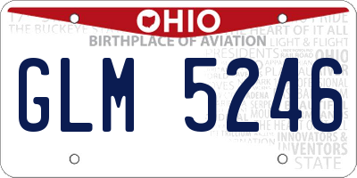 OH license plate GLM5246