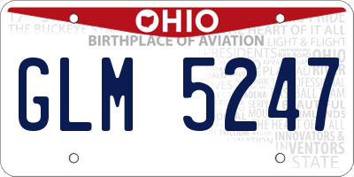 OH license plate GLM5247