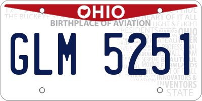 OH license plate GLM5251
