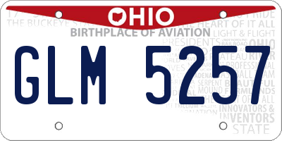OH license plate GLM5257