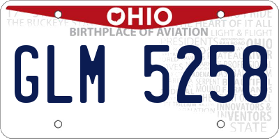 OH license plate GLM5258