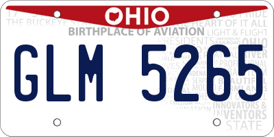 OH license plate GLM5265