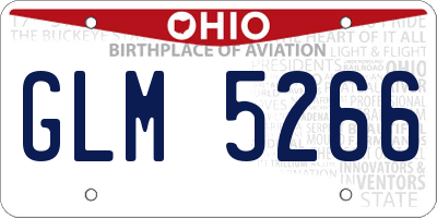 OH license plate GLM5266