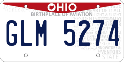 OH license plate GLM5274