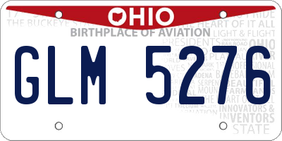 OH license plate GLM5276