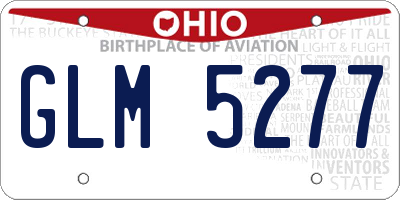 OH license plate GLM5277